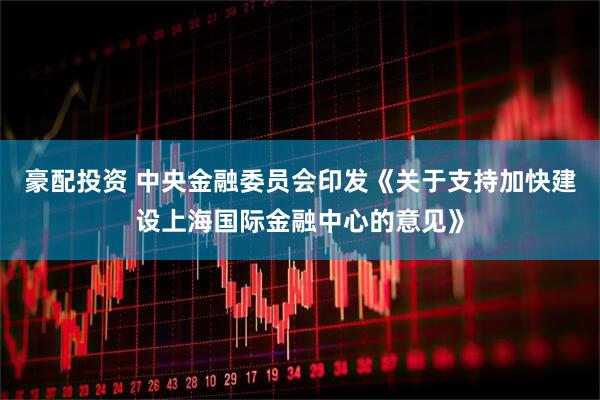 豪配投资 中央金融委员会印发《关于支持加快建设上海国际金融中心的意见》
